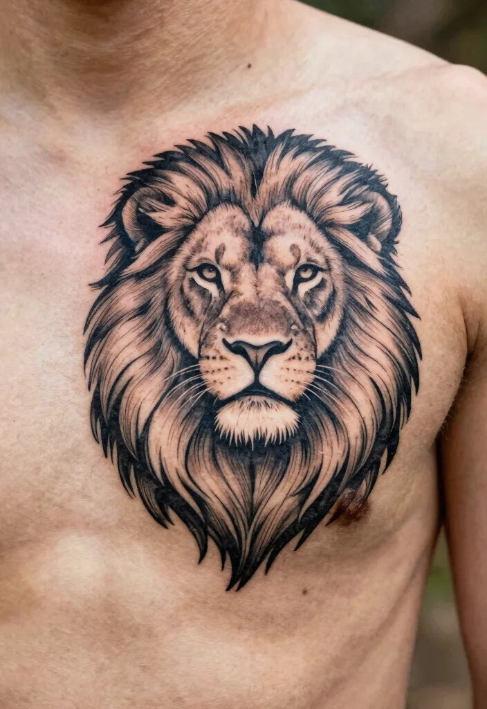 14 One Line Tattoo Ideas: Simple, Artistic, and Meaningful - 7. The Bold Lion 1