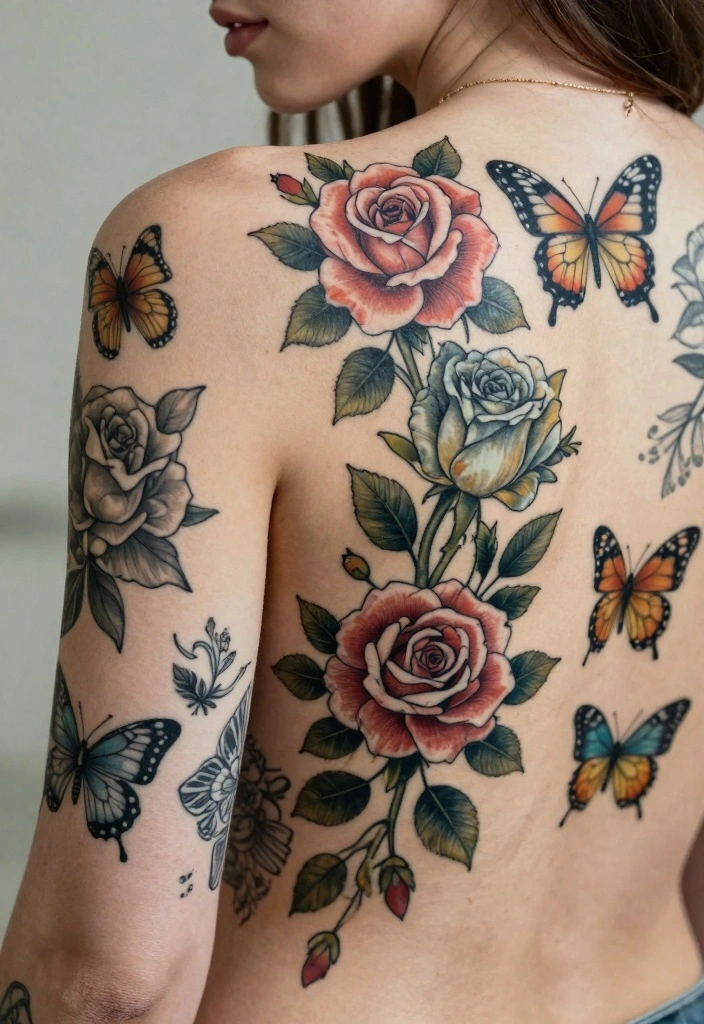 14 Rose With Butterfly Tattoo Ideas for Women Romantic and Soft Conclusion 0