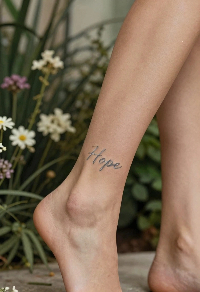 14 Word Tattoo Ideas for Women: Elegant, Personal, and Stylish 56 14 Word Tattoo Ideas for Women: Elegant, Personal, and Stylish - 6. 'Hope' 1