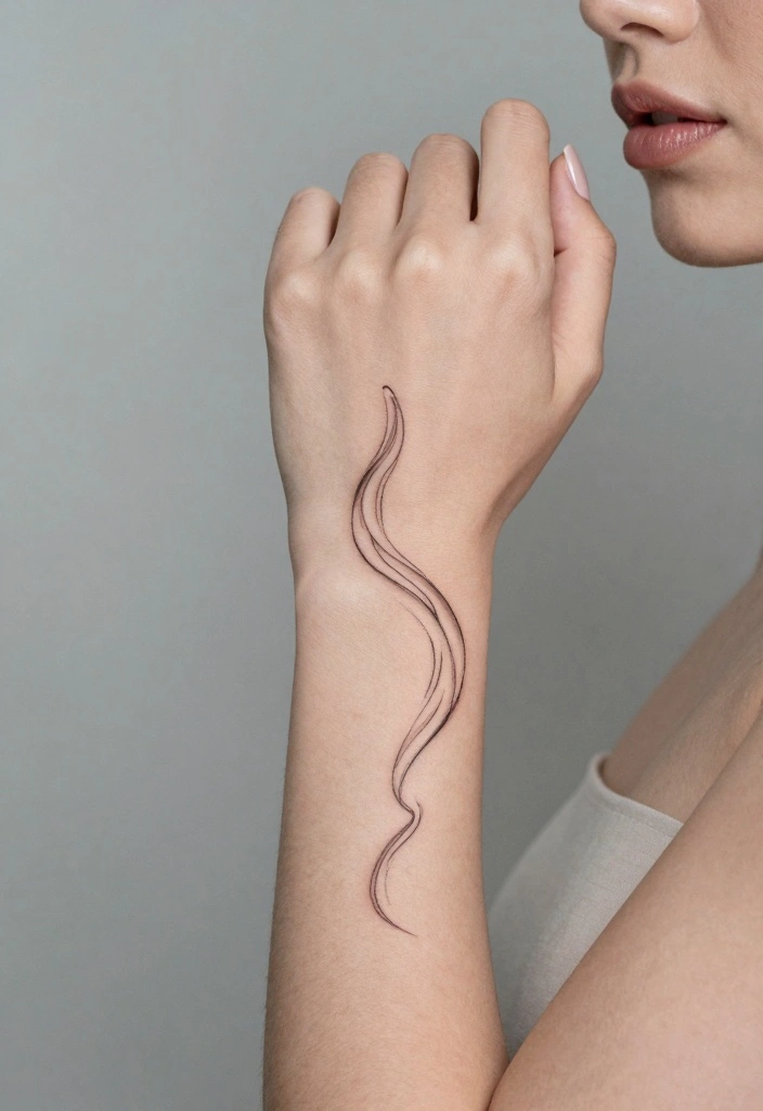 14 Wrist Bracelet Tattoo Ideas for Women: Delicate and Trendy 122 14 Wrist Bracelet Tattoo Ideas for Women: Delicate and Trendy - 12. Simple Wave Tattoos 1