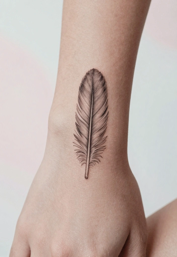 14 Wrist Bracelet Tattoo Ideas for Women: Delicate and Trendy 23 14 Wrist Bracelet Tattoo Ideas for Women: Delicate and Trendy - 3. Minimalist Feather Tattoos 1