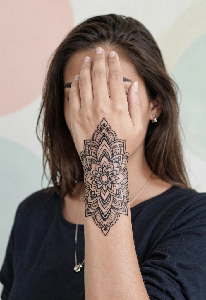 14 Wrist Bracelet Tattoo Ideas for Women: Delicate and Trendy 34 14 Wrist Bracelet Tattoo Ideas for Women: Delicate and Trendy - 4. Subtle Mandala Designs 1