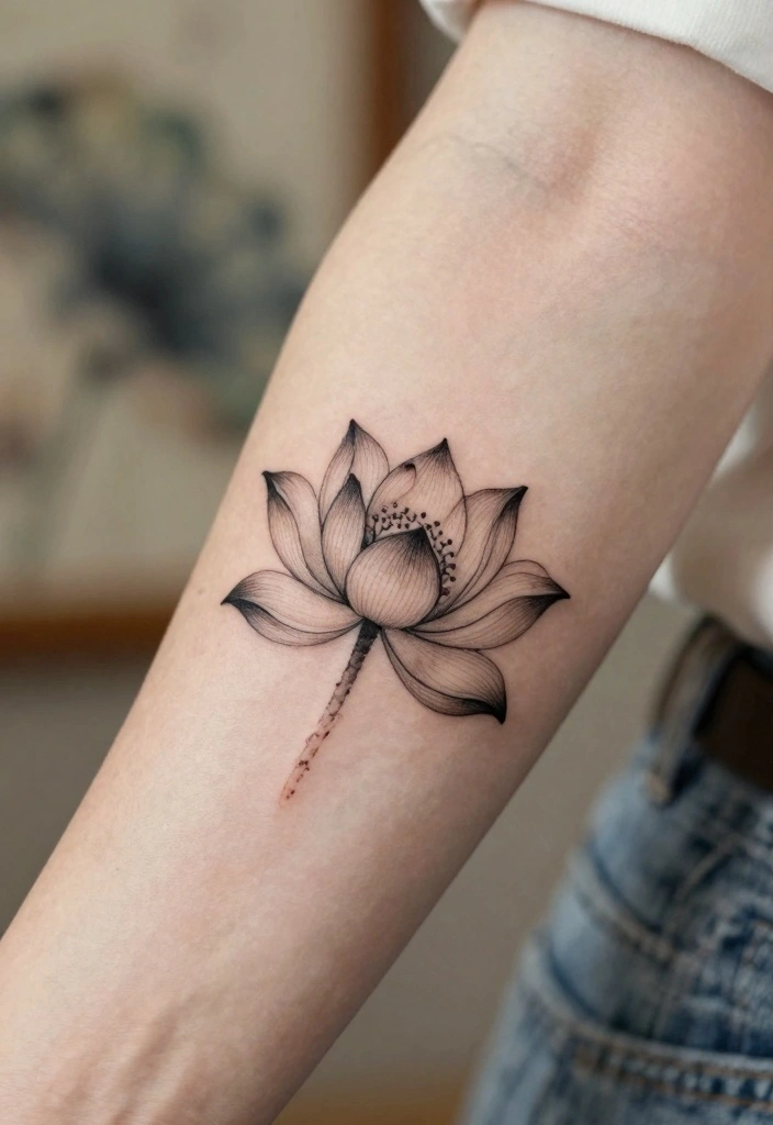 15 Back of the Arm Tattoo Ideas for Women: Stylish and Feminine 23 15 Back of the Arm Tattoo Ideas for Women Stylish and Feminine 3. Tiny Lotus Blossom 0
