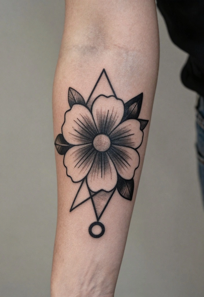 15 Back of the Arm Tattoo Ideas for Women: Stylish and Feminine 56 15 Back of the Arm Tattoo Ideas for Women Stylish and Feminine 6. Simple Geometric Flowers 0