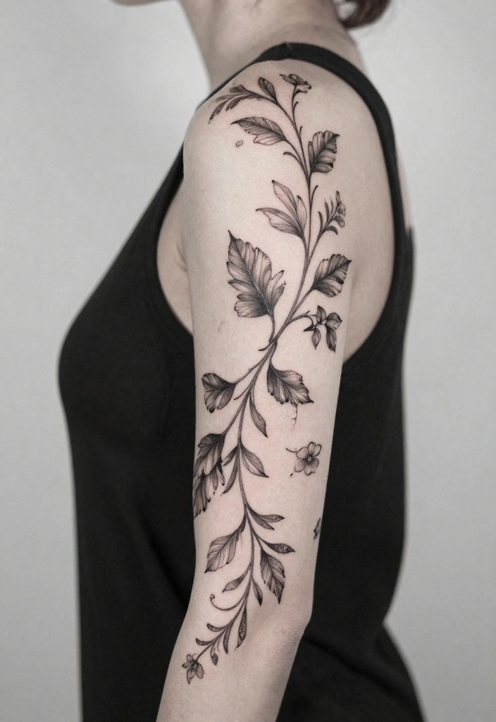15 Back of the Arm Tattoo Ideas for Women: Stylish and Feminine 78 15 Back of the Arm Tattoo Ideas for Women Stylish and Feminine 8. Elegant Vine Wrap 0