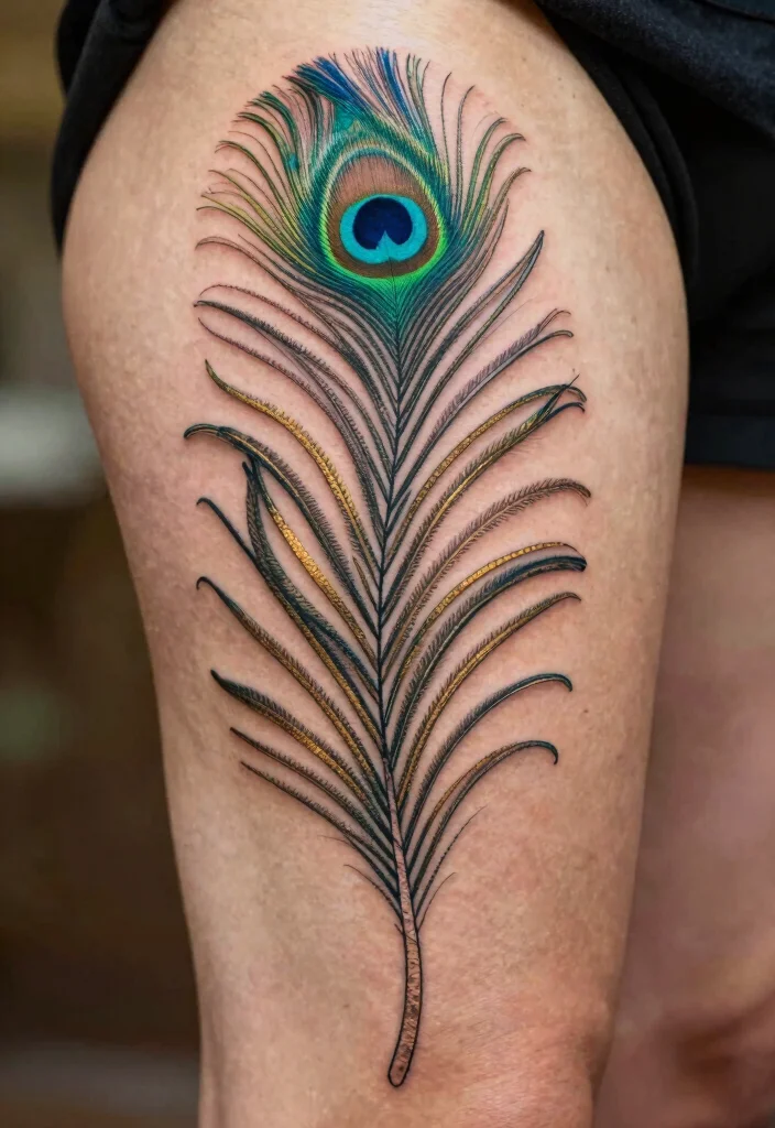 15 Hindu Tattoo Ideas With Ancient Spiritual Meaning 111 15 Hindu Tattoo Ideas With Ancient Spiritual Meaning - 11. Peacock Feather 1