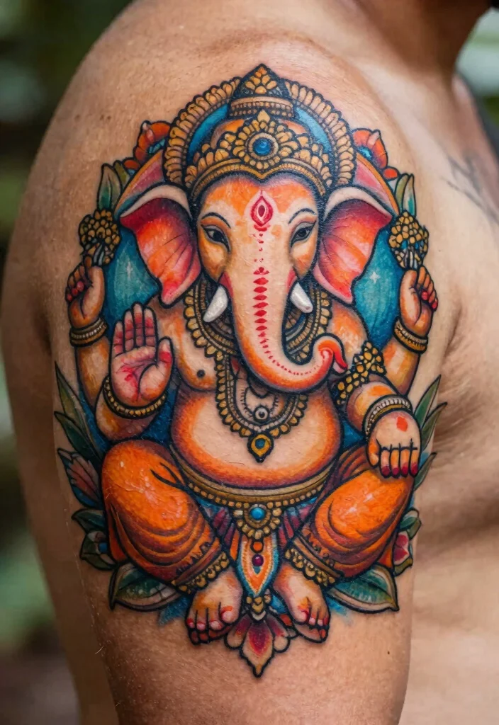 15 Hindu Tattoo Ideas With Ancient Spiritual Meaning 34 15 Hindu Tattoo Ideas With Ancient Spiritual Meaning - 4. Ganesha Tattoo 1
