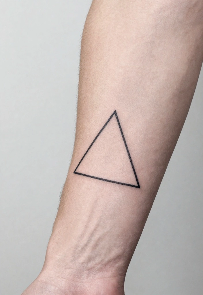 15 Simple Tattoo Ideas for Men: Masculine and Minimal Geometric Designs - 1. Simple Triangle 1