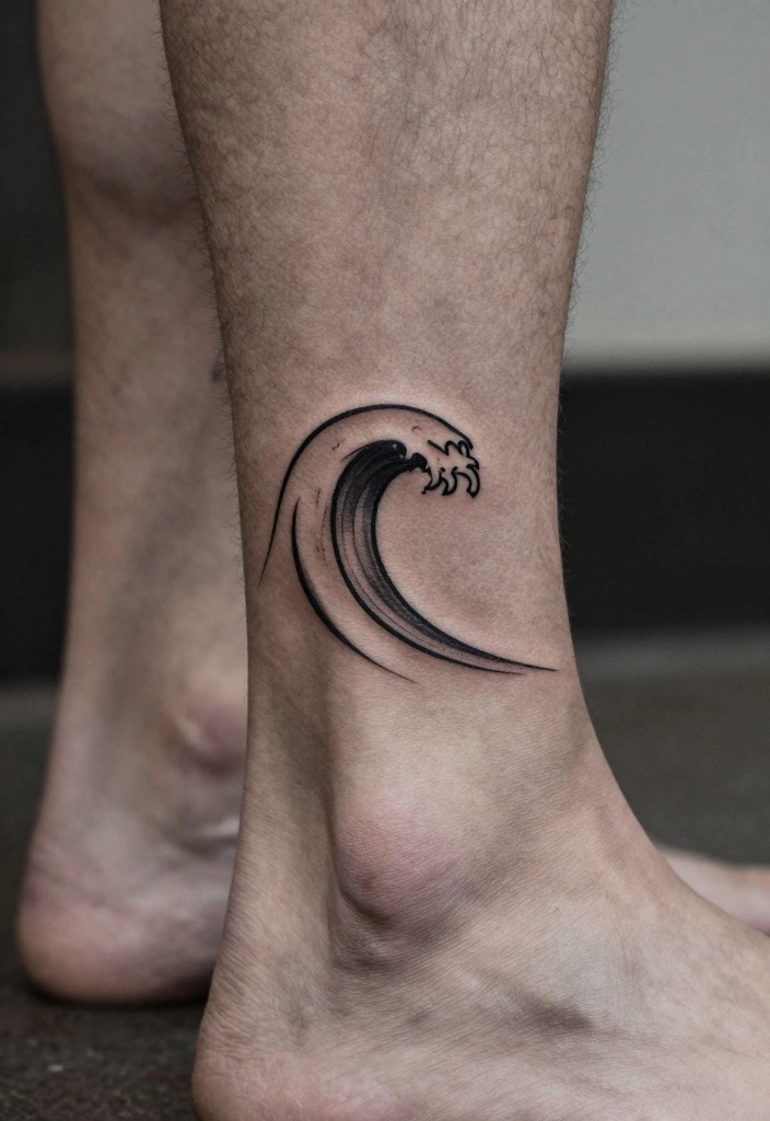 15 Simple Tattoo Ideas for Men: Masculine and Minimal Geometric Designs - 10. Minimalist Wave 1