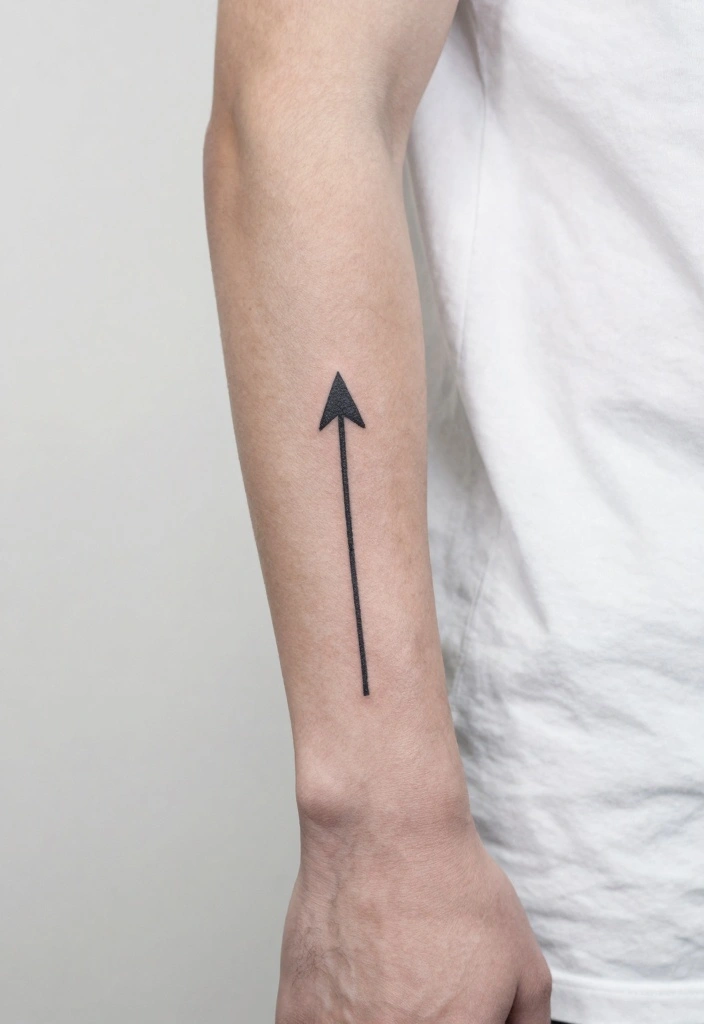 15 Simple Tattoo Ideas for Men: Masculine and Minimal Geometric Designs - 6. Simple Arrow 1