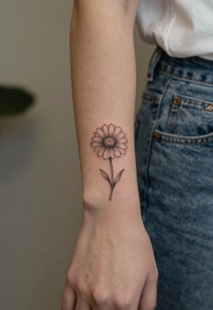 15 Simple Tattoo Ideas for Women: Clean, Cute, and Timeless - 1. Dainty Daisy 1