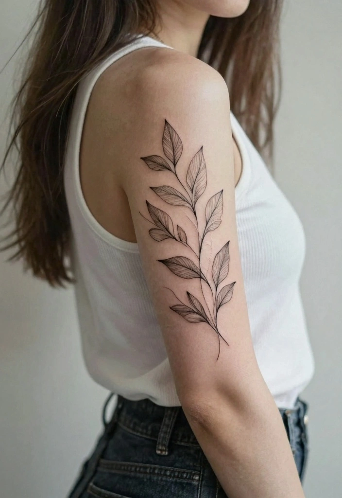15 Simple Tattoo Ideas for Women: Clean, Cute, and Timeless - 12. Lush Foliage 1