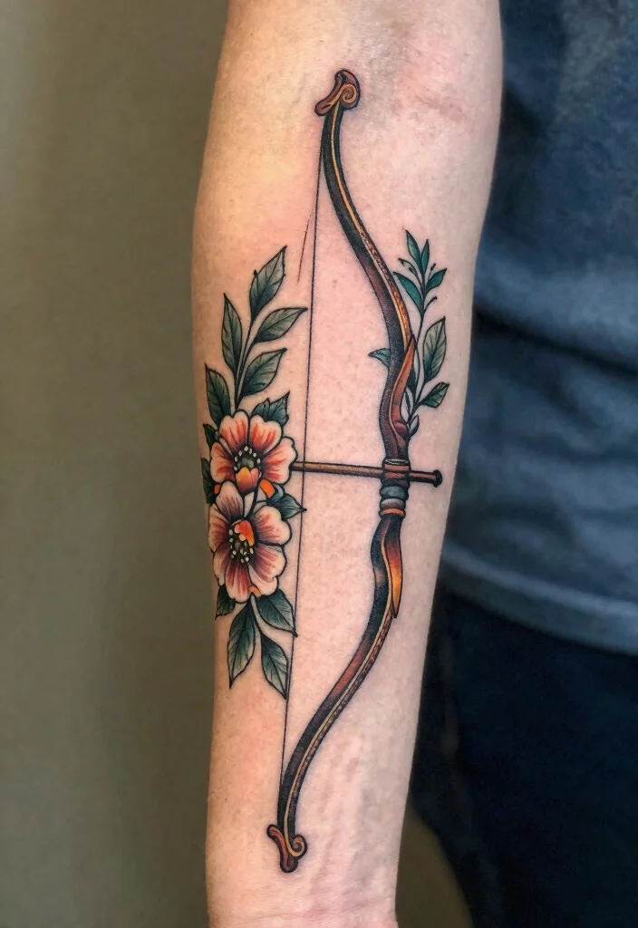 16 Ancient Indian Tattoo Ideas Inspired by History and Myth - 12. The Sacred Bow (Dhanush) 1