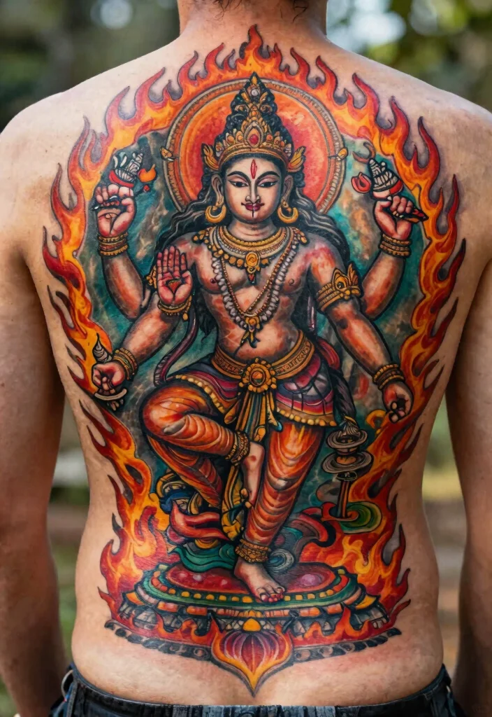 16 Ancient Indian Tattoo Ideas Inspired by History and Myth - 13. The Divine Dancer (Nataraja) 1