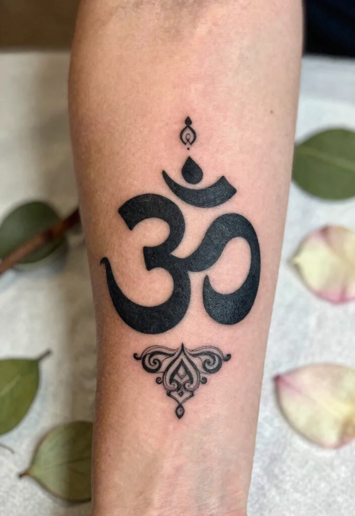 16 Ancient Indian Tattoo Ideas Inspired by History and Myth - 2. The Om Symbol 1