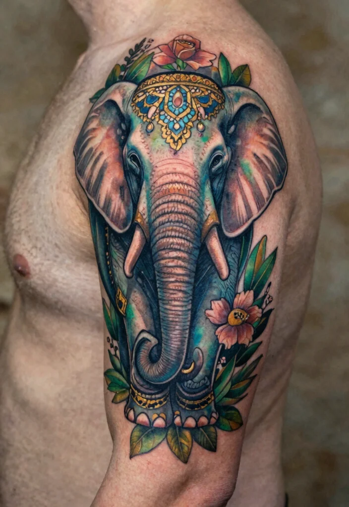 16 Ancient Indian Tattoo Ideas Inspired by History and Myth - 3. The Elephant Motif 1