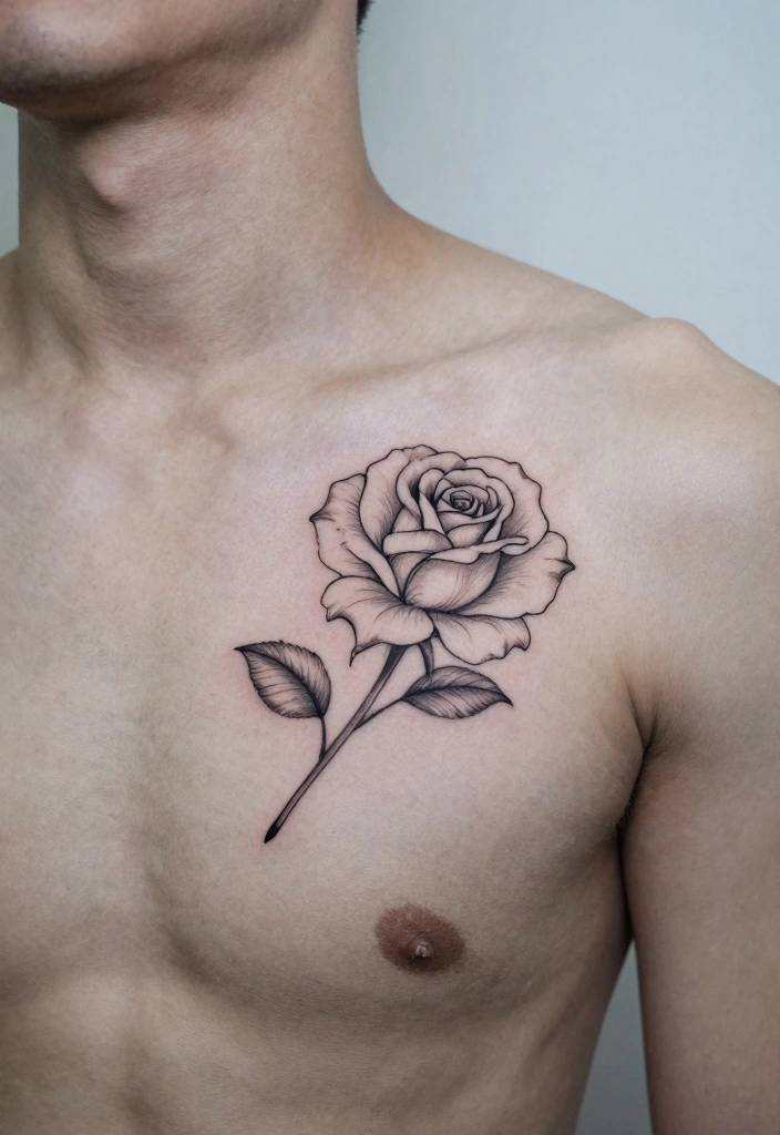 16 Chest Tattoo Design Ideas for Men: Strong and Masculine 78 16 Chest Tattoo Design Ideas for Men Strong and Masculine 8. Minimalist Floral Designs 0
