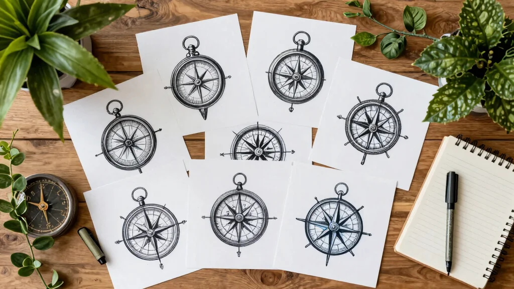 16 Compass and Clock Tattoo Ideas With Time and Direction Themes