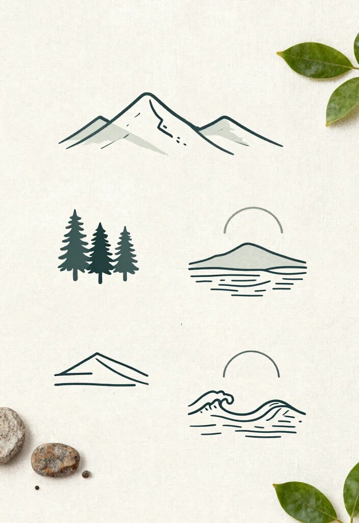 16 Flash Sheet Tattoo Ideas Perfect for Studio Inspiration - 13. Minimalist Landscapes 1