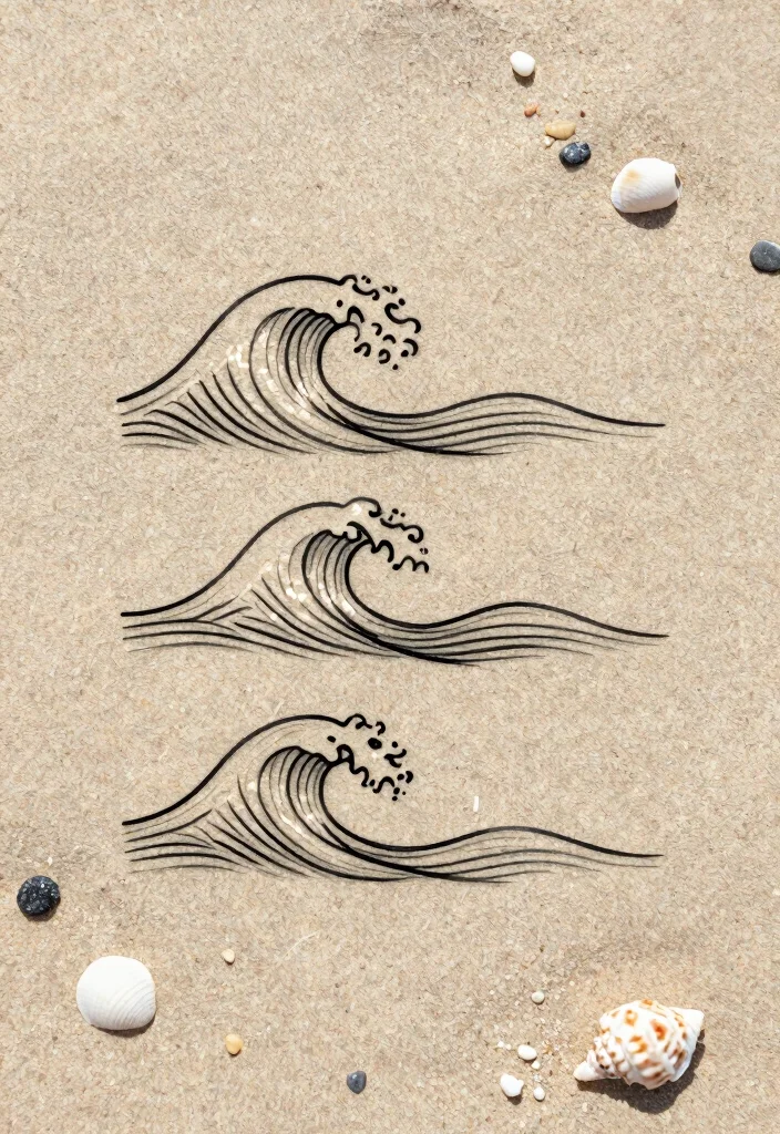 16 Flash Sheet Tattoo Ideas Perfect for Studio Inspiration - 14. Simplistic Waves 1