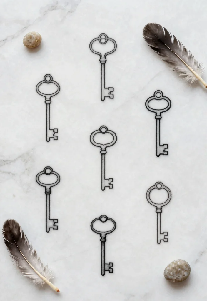 16 Flash Sheet Tattoo Ideas Perfect for Studio Inspiration - 15. Simple Keys 1