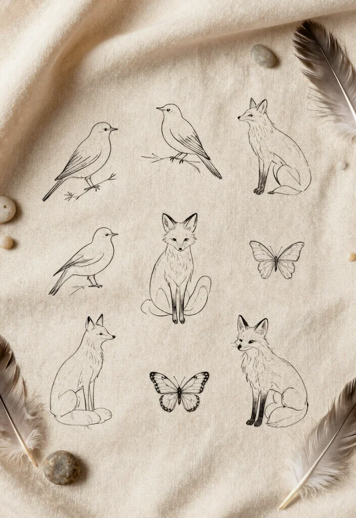 16 Flash Sheet Tattoo Ideas Perfect for Studio Inspiration - 4. Minimalist Animals 1