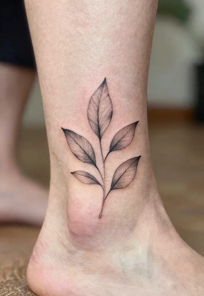 16 Line Work Tattoo Ideas: Clean, Detailed, and Timeless - 14. Artistic Leaves 1