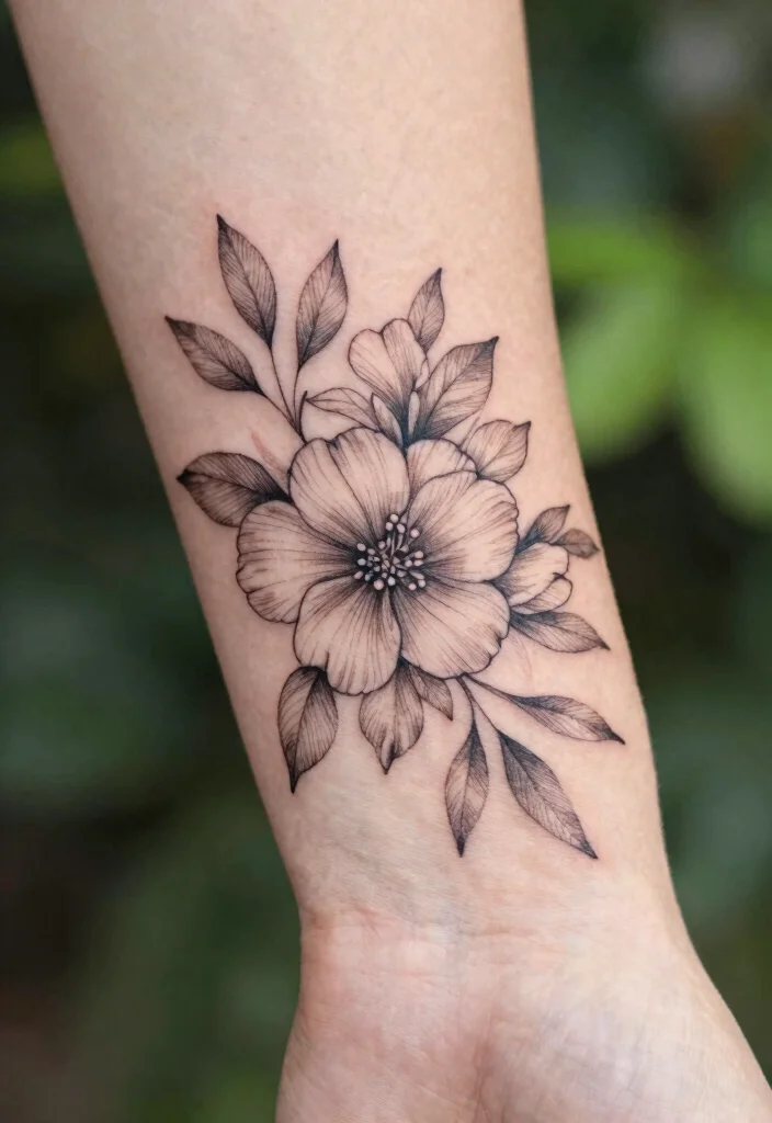 16 Line Work Tattoo Ideas: Clean, Detailed, and Timeless - 2. Delicate Floral Line Art 1