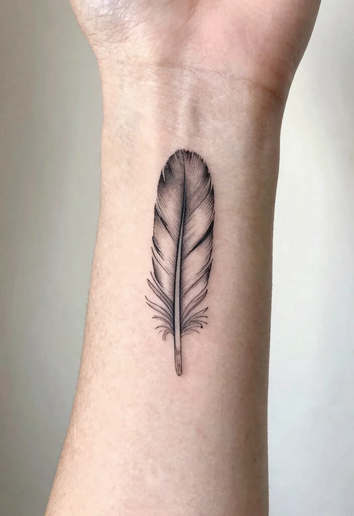 16 Line Work Tattoo Ideas: Clean, Detailed, and Timeless - 9. Feathered Freedom 1