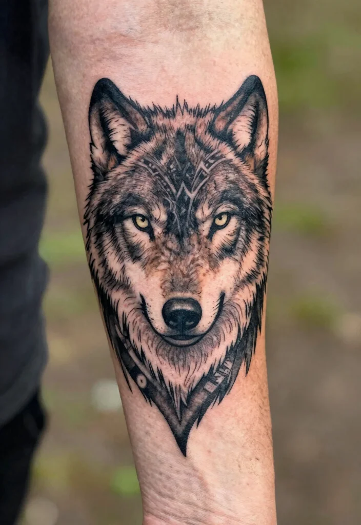 16 Native Indian Tattoo Ideas Inspired by Tribal Symbolism 1 16 Native Indian Tattoo Ideas Inspired by Tribal Symbolism - 1. The Majestic Wolf 1