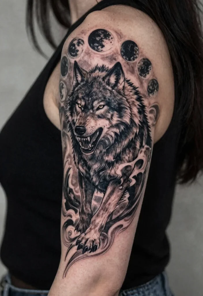 16 Norse Mythology Tattoo Ideas With Gods Symbols and Legends - 11. Fenrir: The Enigmatic Wolf 1