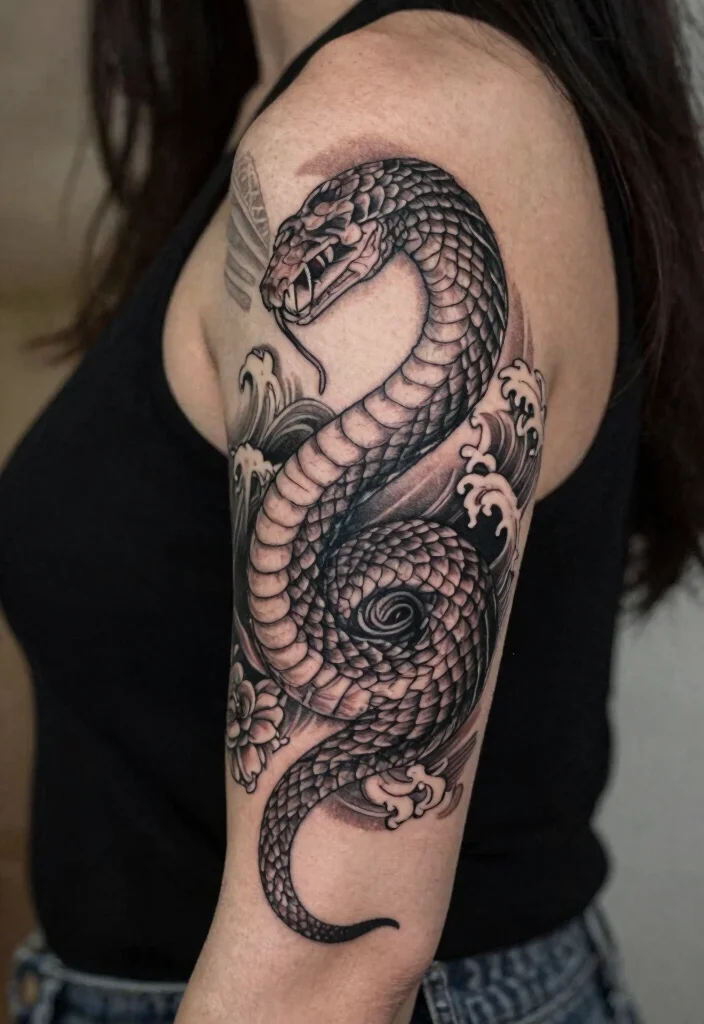 16 Norse Mythology Tattoo Ideas With Gods Symbols and Legends - 13. Jörmungandr: The World Serpent 1