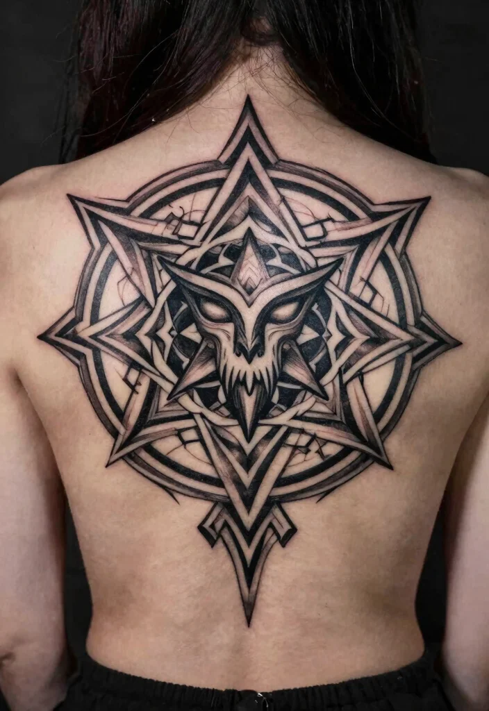 16 Norse Mythology Tattoo Ideas With Gods Symbols and Legends - 15. The Helm of Awe: Protection Symbol 1