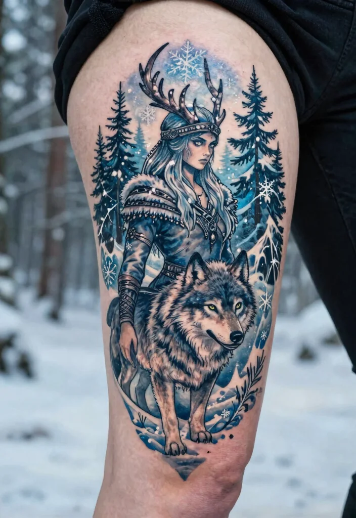 16 Norse Mythology Tattoo Ideas With Gods Symbols and Legends - 6. Skadi: The Goddess of Winter 1