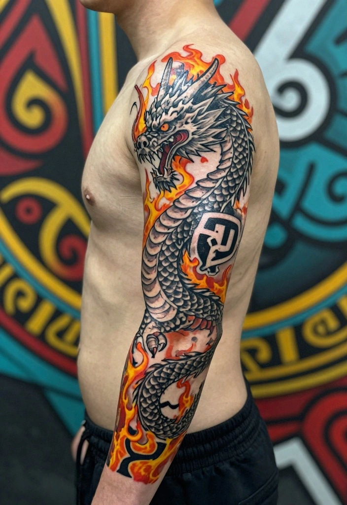 16 Norse Tattoo Ideas for Men: Bold, Mythical, and Masculine 67 16 Norse Tattoo Ideas for Men: Bold, Mythical, and Masculine - 7. The Dragons of Norse Mythology 1