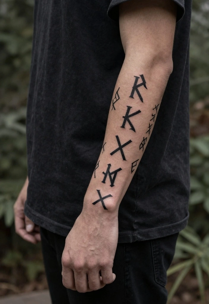 16 Norse Tattoo Ideas for Men: Bold, Mythical, and Masculine 89 16 Norse Tattoo Ideas for Men: Bold, Mythical, and Masculine - 9. Runic Alphabet: A Personal Touch 1