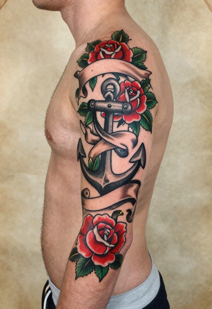 16 Traditional Old School Tattoo Flash Ideas for a Timeless Style 1. The Classic Anchor 0