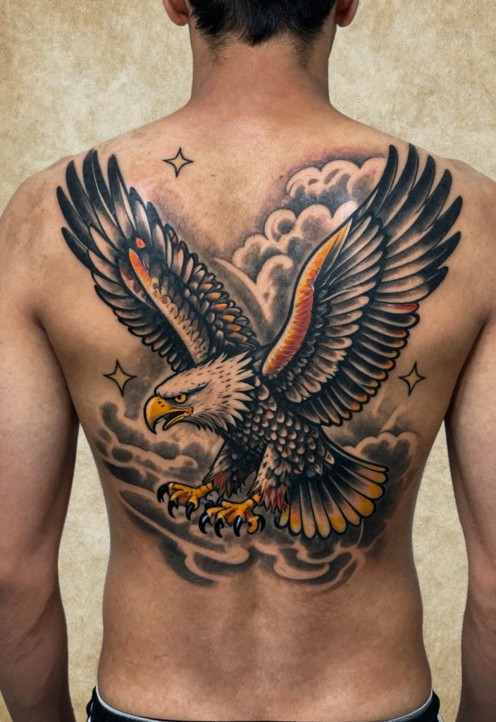16 Traditional Old School Tattoo Flash Ideas for a Timeless Style 12. The Iconic Eagle 0
