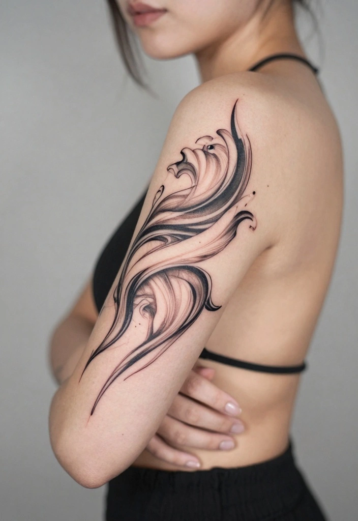 16 Women Half Sleeve Arm Tattoo Ideas With Flow and Balance 15. Interactive Tattoos 0