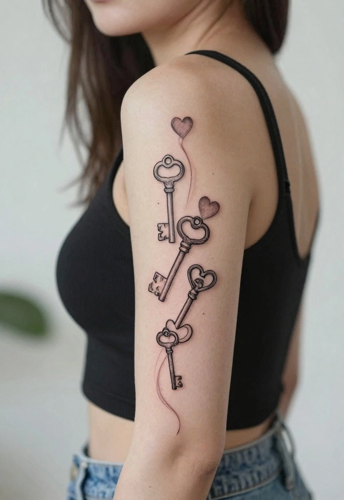 16 Women Half Sleeve Arm Tattoo Ideas With Flow and Balance 16. Symbolic Storytelling 0