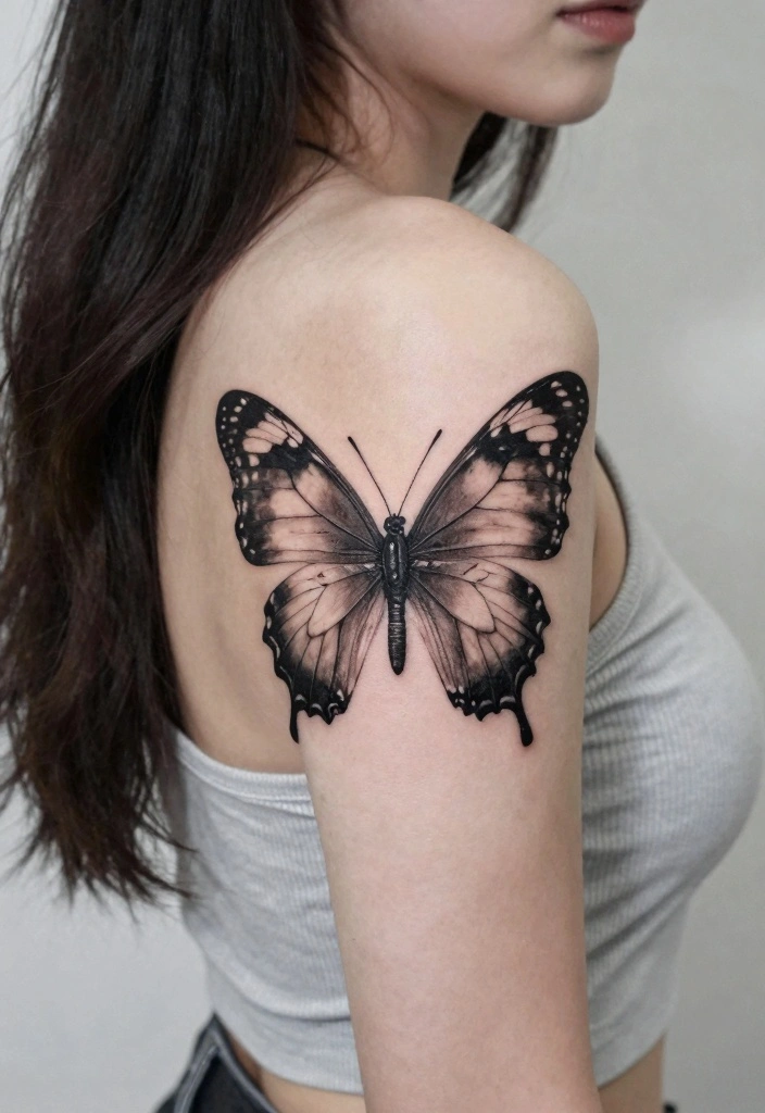 18 Butterfly Tattoo Ideas for Women Elegant Meaningful and Trendy 11. 3D Butterfly Tattoo 0