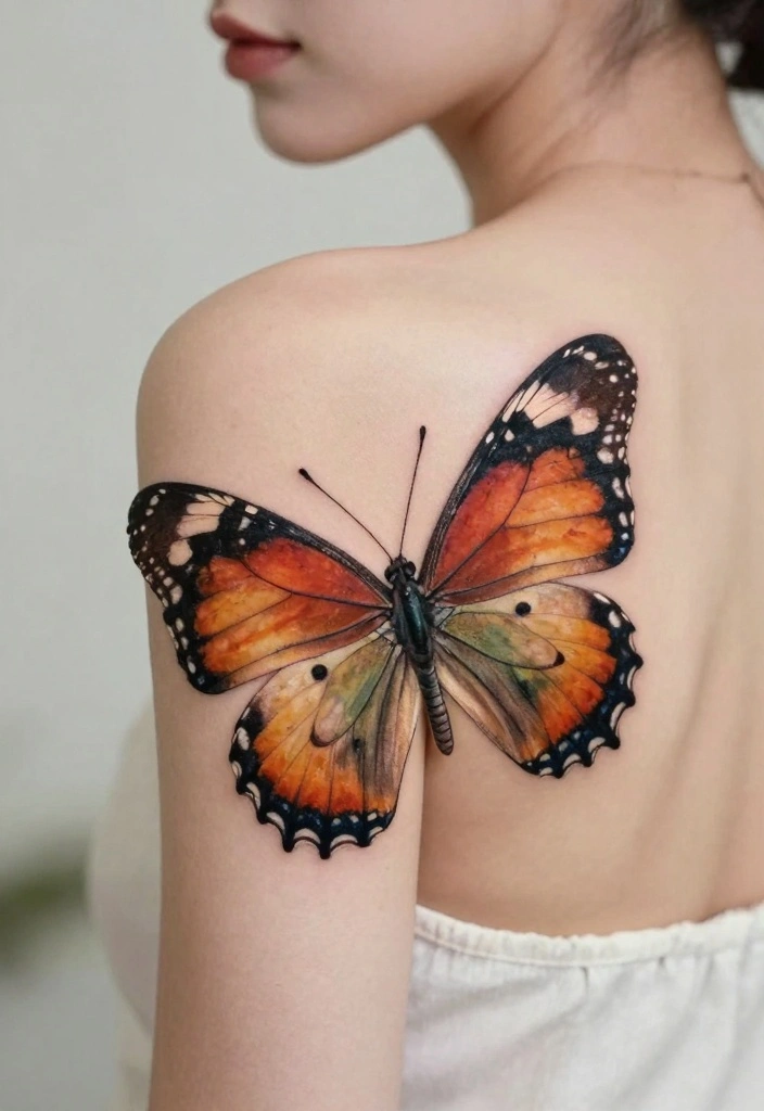 18 Butterfly Tattoo Ideas for Women Elegant Meaningful and Trendy 15. Realistic Butterfly Tattoo 0