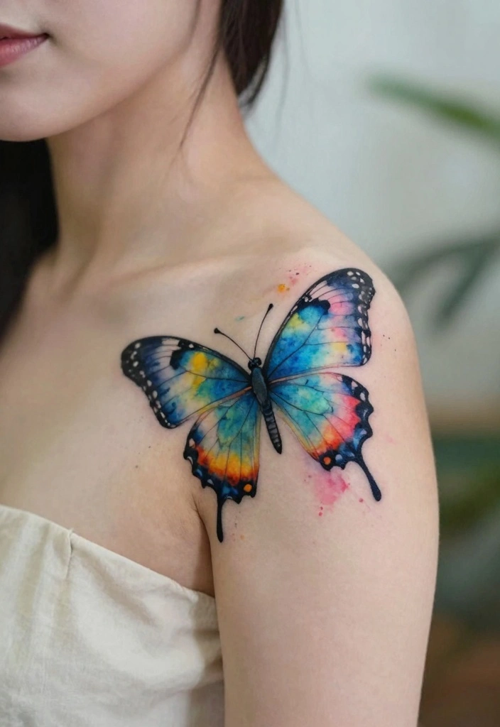 18 Butterfly Tattoo Ideas for Women Elegant Meaningful and Trendy 2. Watercolor Butterfly 0