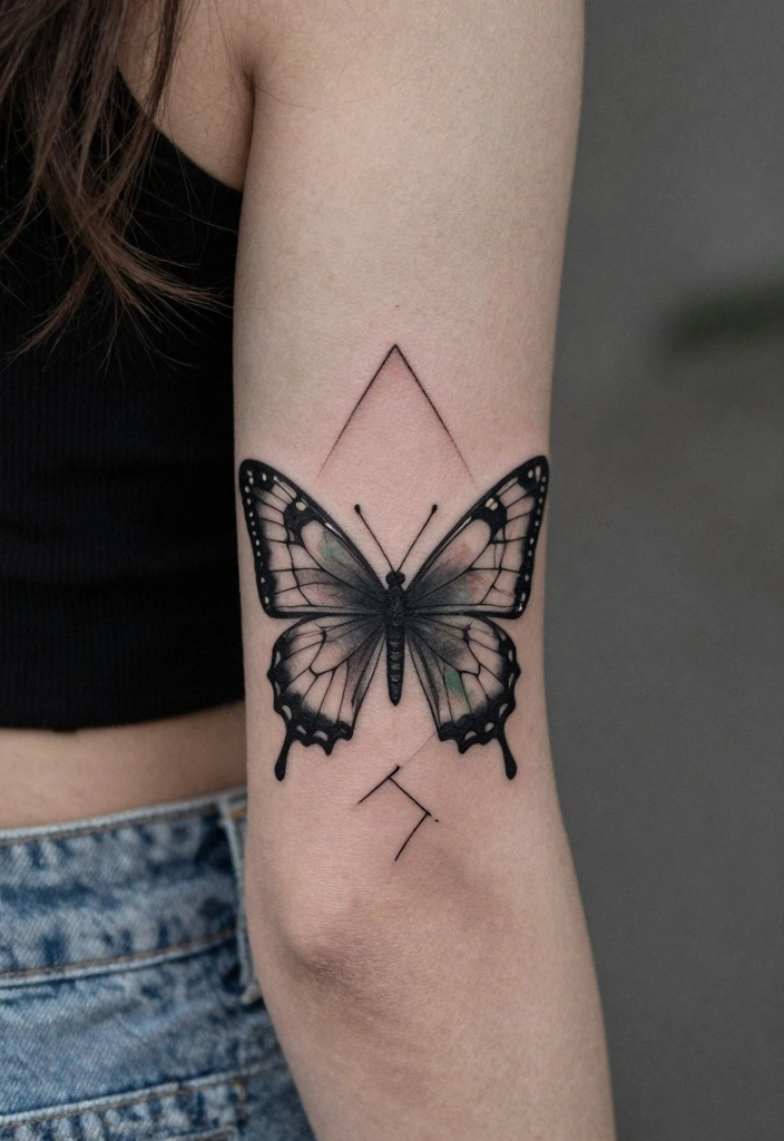 18 Butterfly Tattoo Ideas for Women Elegant Meaningful and Trendy 3. Geometric Butterfly Design 0