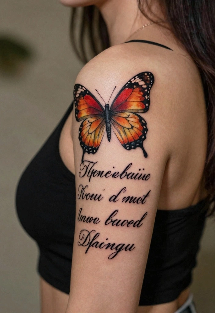 18 Butterfly Tattoo Ideas for Women Elegant Meaningful and Trendy 6. Butterfly with a Quote 0