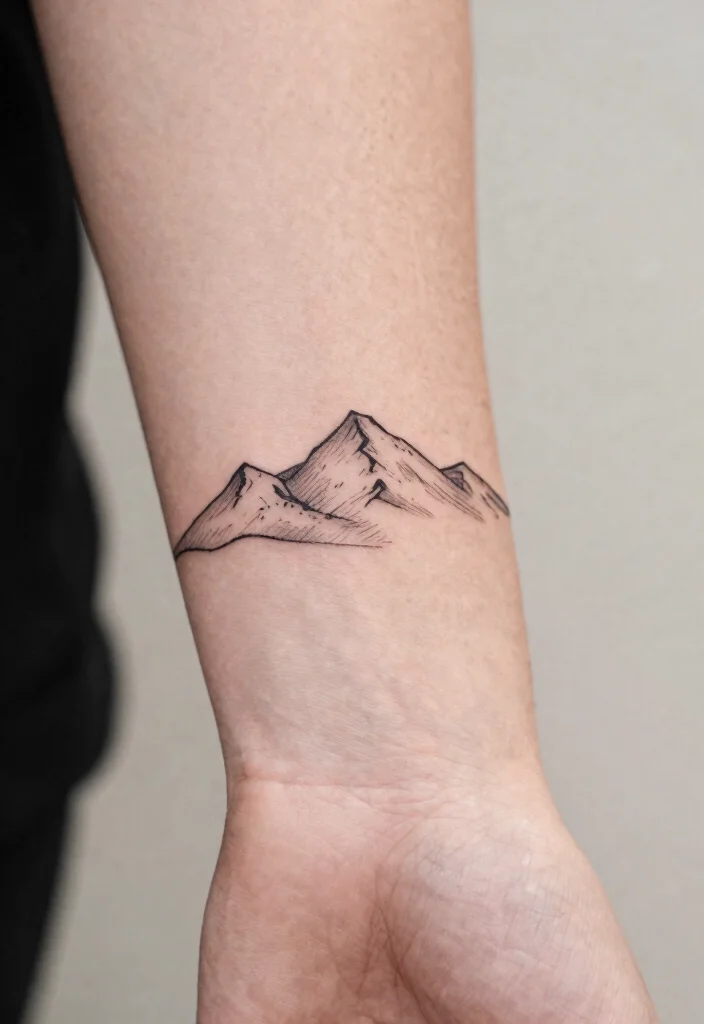 18 Fine Line Tattoo Ideas: Clean, Minimal, and Modern - 1. Tiny Mountain Range 1