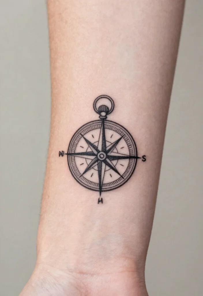 18 Fine Line Tattoo Ideas: Clean, Minimal, and Modern - 10. Tiny Compass Design 1