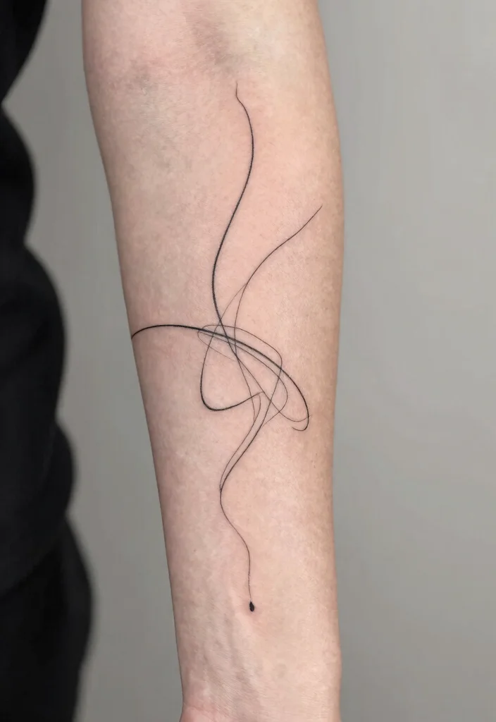 18 Fine Line Tattoo Ideas: Clean, Minimal, and Modern - 12. Abstract Line Art 1