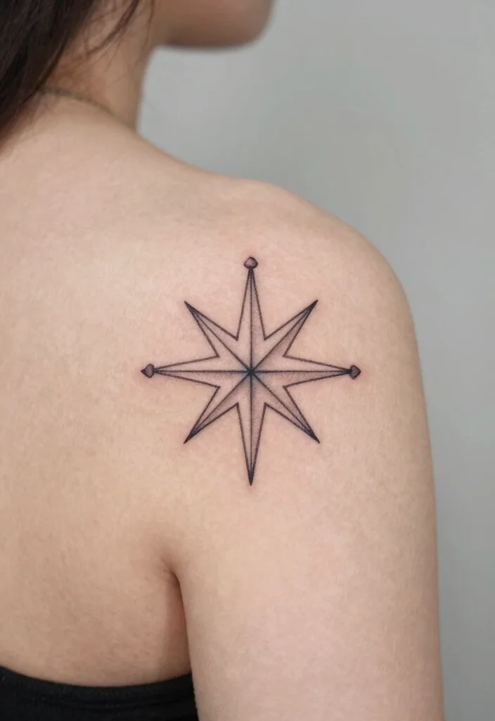 18 Fine Line Tattoo Ideas: Clean, Minimal, and Modern - 14. Nautical Star 1