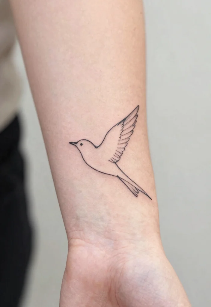 18 Fine Line Tattoo Ideas: Clean, Minimal, and Modern - 3. Minimalist Bird Silhouette 1